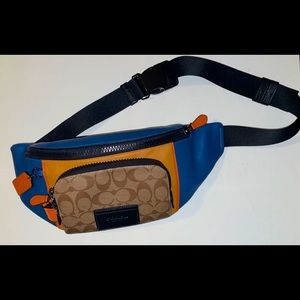 Coach Track Belt Bag in Colorblock Signature Canvas